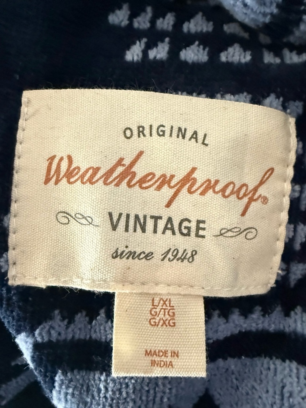 BRAND NEW- Weatherproof Aztec Pattern Open-Front Robe - Navy & Brown - Picture 5 of 5